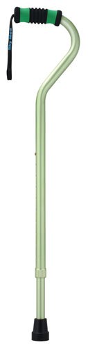 Standard Offset Walking Cane Adjustable Aluminum Green - Best Medical Supplies Online