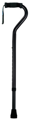 Standard Offset Walking Cane Adjustable Aluminum Black - Best Medical Supplies Online