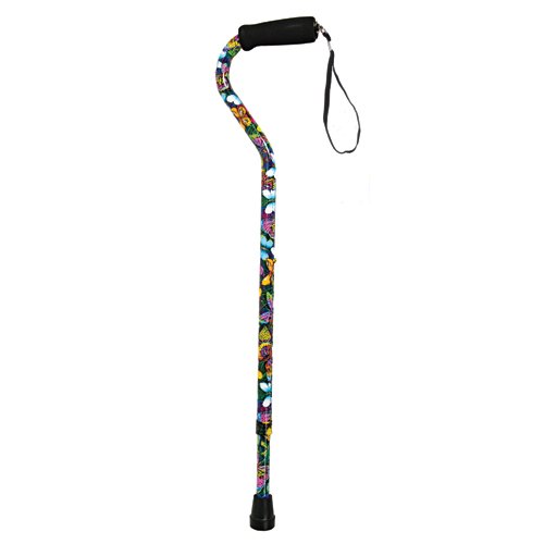 Offset Handle Aluminum Cane Color Butterfly (Each) - Best Medical Supplies Online