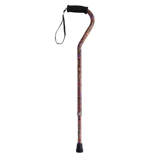 Offset Handle Aluminum Cane Color Paisley (Each) - Best Medical Supplies Online