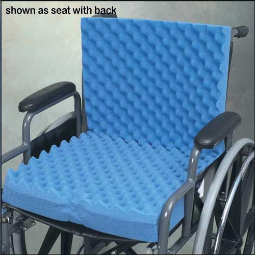 Wheelchair Cushion w/Back & Blue Polycotton Cover - Best Medical Supplies Online