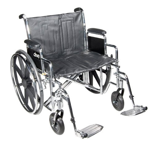 Wheelchair Std Dual-Axle 24 w/Rem Desk Arms & S/A Footrest