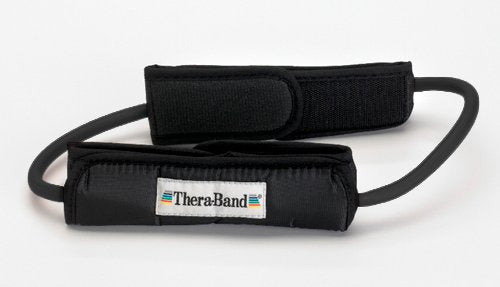 Theraband Prof Resist Tubing Loop w/Padded Cuffs Black - Best Medical Supplies Online