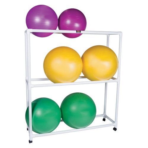 PVC Ball Floor Rack Mobile 3-Shelf w/Casters - Best Medical Supplies Online