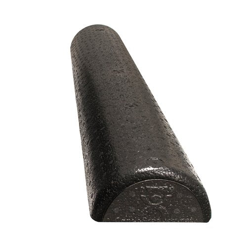 CanDo Foam Roller Black Compos Extra Firm Half-Round 6 x 36 - Best Medical Supplies Online