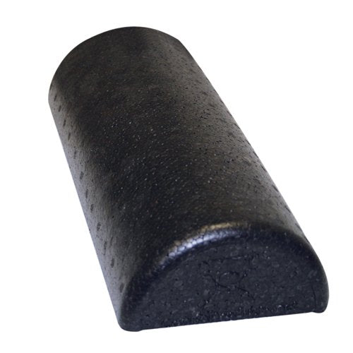 CanDo Foam Roller Black Compos Extra Firm Half-Round 6 x 12 - Best Medical Supplies Online