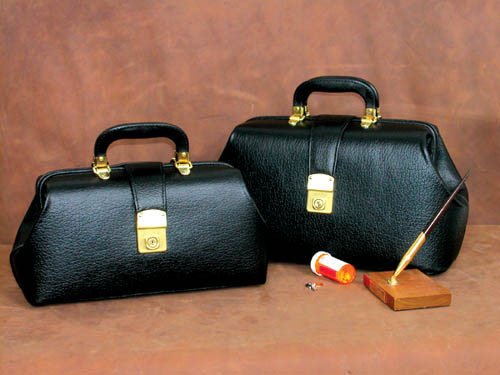 Intern/Student Physician Bag 14 Black Leather - Best Medical Supplies Online