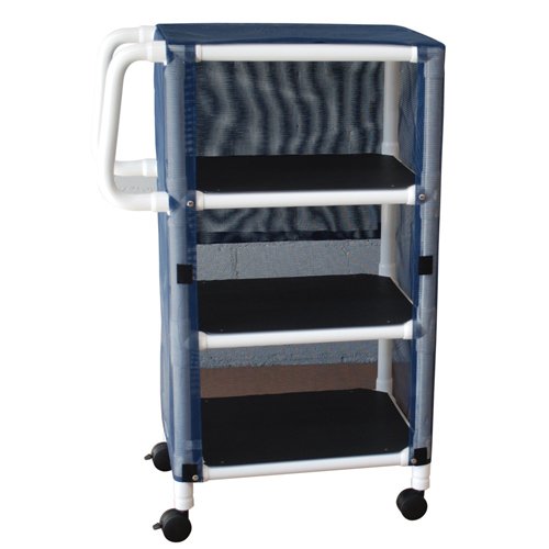 PVC Supply Cart w/ Ergonomic Handles- wt cap: 75lbs./Shelf - Best Medical Supplies Online