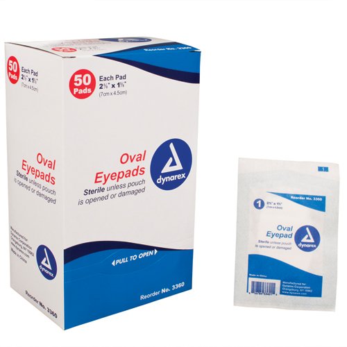 Sterile Oval Eyepad Sterile 2 5/8 x 1 5/8 50 Pouches/ Bx - Best Medical Supplies Online