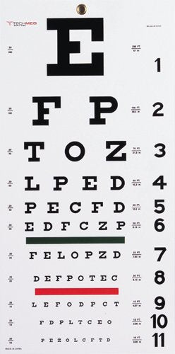 Snellen Eye Chart- 22 L x 11 W - Best Medical Supplies Online