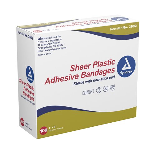 Adhesive Bandages Sheer 3/4 x3 Sterile Bx/100 - Best Medical Supplies Online