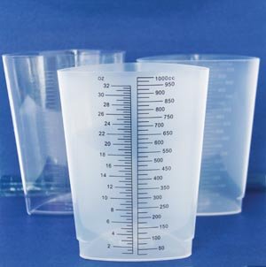 Triangular Graduates 32 oz. Polystyrene Graduated 200/cs - Best Medical Supplies Online