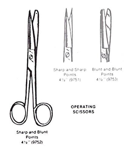 Operating Scissors- Sharp/Blunt- 4 1/2 Straight - Best Medical Supplies Online