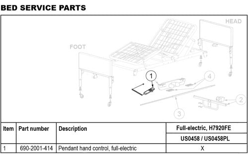 Pendant for Full Electric Bed (Patriot--#1801B) - Best Medical Supplies Online