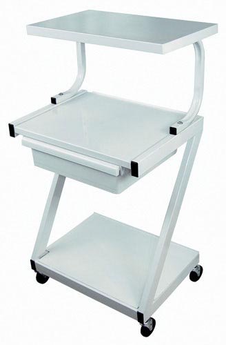 Z-Cart Steel 3-Shelf w/Drawer White - Best Medical Supplies Online