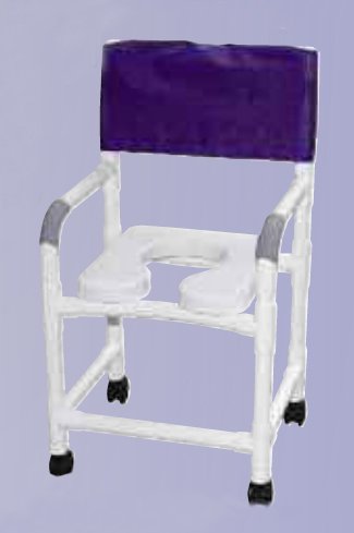 Shower Chair 18 Wide w/Soft Seat Elongated Sq Pail/FR - Best Medical Supplies Online