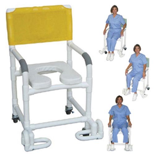 Shower Chair PCV w/Deluxe Elongated Soft Seat & Footrest - Best Medical Supplies Online