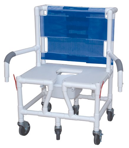 Shower/Commode Chair Baria PVC w/ Seat & Dual Drop-Arms - Best Medical Supplies Online