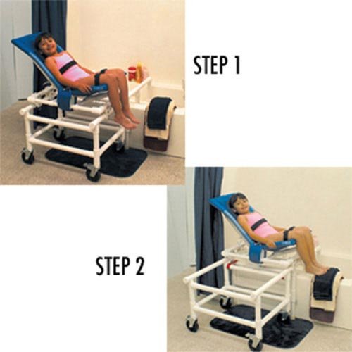 Dual Shower/Transfer Chair PVC Articulating w/One-Step Lo - Best Medical Supplies Online