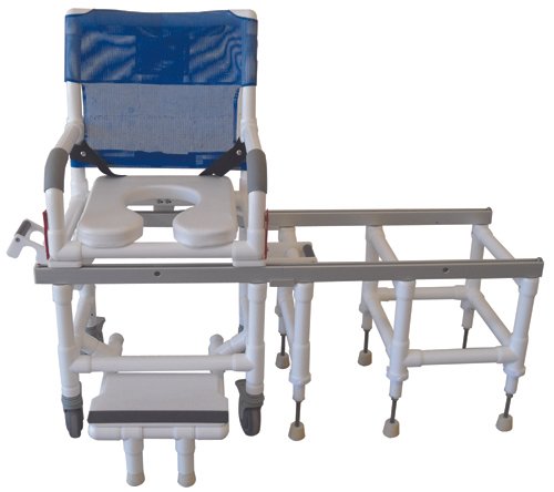 Dual Commode Shower/Transf PVC Chair Deluxew/OneStep Lock - Best Medical Supplies Online