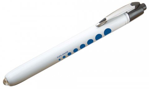 Metalite Reusable Penlight White w/ Pupil Gauge each - Best Medical Supplies Online