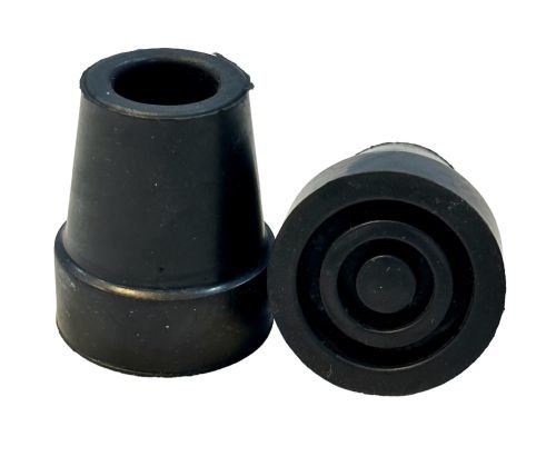 Cane Tips Pair Black fits tubing diameter of 3/4