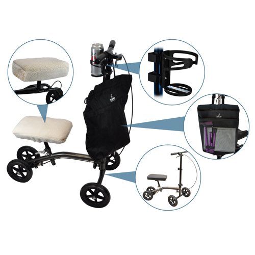 Well Dressed Knee Scooter Knee Scooter with Accessories - Best Medical Supplies Online