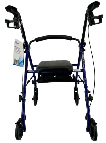 ROLL WITH ME Steel Rollator w/6 Wheels K/D Blue Case/2 - Best Medical Supplies Online