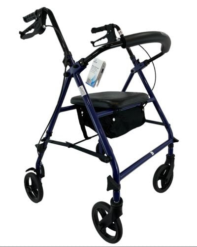 ROLL WITH ME Steel Rollator w/6 Wheels K/D Blue Case/2 - Best Medical Supplies Online