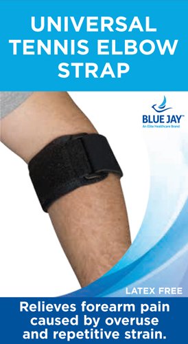 Blue Jay Tennis & Golf Elbow Strap Universal Black - Best Medical Supplies Online