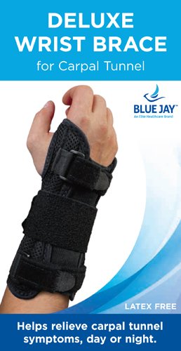 Blue Jay Dlx Wrist Brace Black for Carpal Tunnel Right Lg/XL - Best Medical Supplies Online