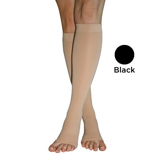 Firm Surg Weight Stkngs Large 20-30mmHg Below Knee O/T Blk - Best Medical Supplies Online