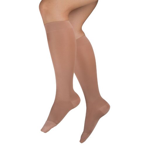 Ladies' Sheer Mild Support Lg 15-20 mmHg Knee Highs Beige - Best Medical Supplies Online