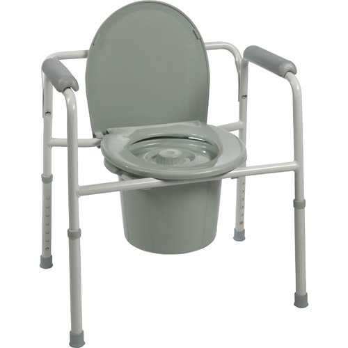 Commode 3-in-1 Non-Folding Steel Plastic Armrests 4/CS - Best Medical Supplies Online