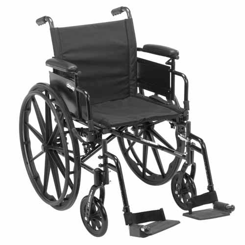 Cruiser X4 W/C 16 w/ELR & Ht Adj Flip-Back Full Arms - Best Medical Supplies Online