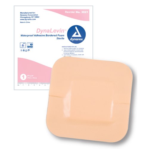 DynaLevin Bordered Foam 4 x4 Waterproof Adh Dressing Bx/10 - Best Medical Supplies Online