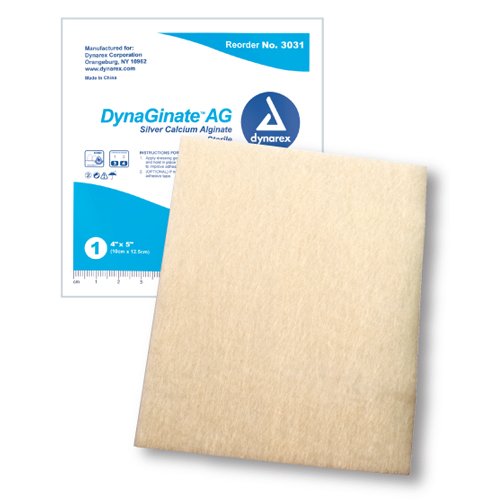 DynaGinate AG Silver Calcium Alginate Dressing 4 x5 Bx/10 - Best Medical Supplies Online