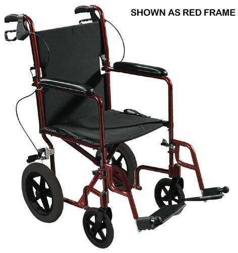 Expedition Aluminum Transport Chair w/Loop Locks 19 Blue - Best Medical Supplies Online