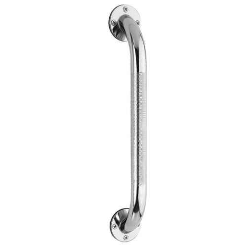 Carex Textured Chrome Wall Grab Bar 12 - Best Medical Supplies Online