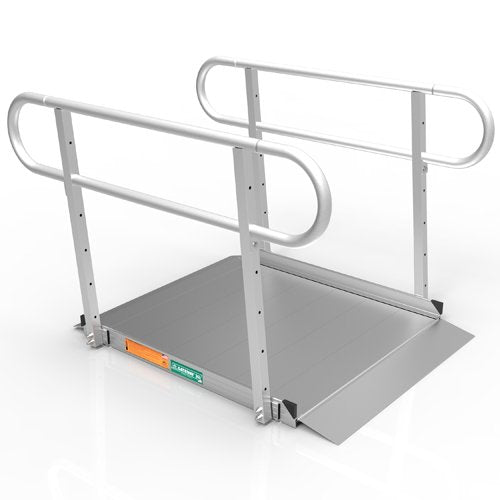 Portable Ramp Solid Surface 4' w/Handrails Two-Line 3G - Best Medical Supplies Online