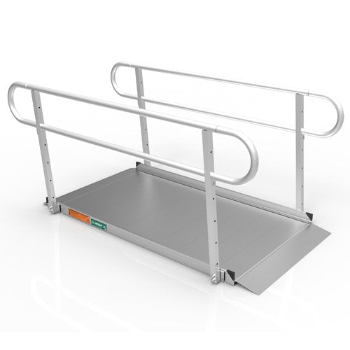 Portable Ramp Solid Surface 6' w/Handrails Two-Line 3G - Best Medical Supplies Online