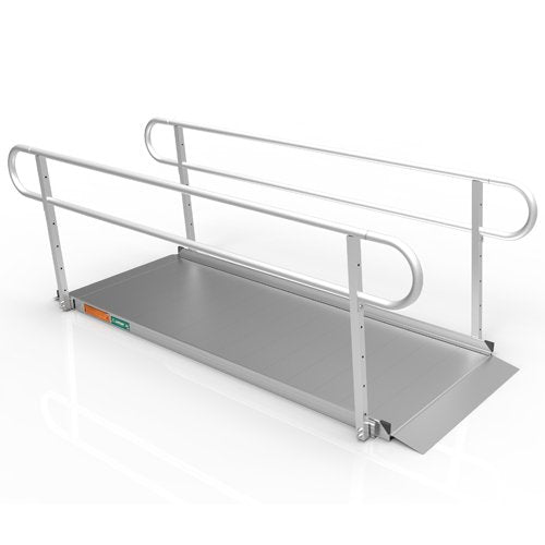 Portable Ramp Solid Surface 8' w/Handrails Two-Line 3G - Best Medical Supplies Online