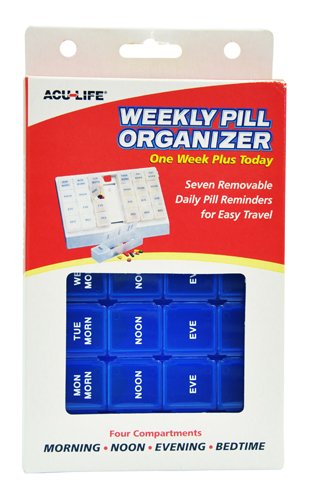 Pill Organizer Weekly w/28 Com One Week Plus Today' Blue - Best Medical Supplies Online