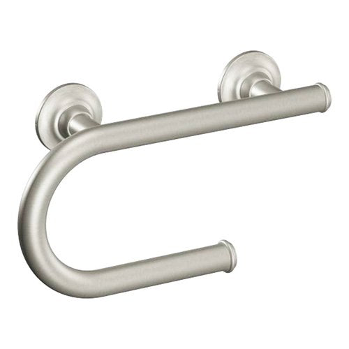 Integrated Grab Bar w/ Toilet Paper Holder - Brushed Nickel - Best Medical Supplies Online