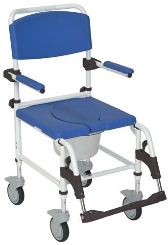 Shower / Commode Rehab Chair Aluminum w/Locking Rear Cstrs - Best Medical Supplies Online