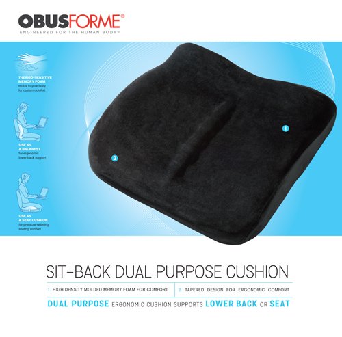 The Sitback Cushion Obusforme Black - Best Medical Supplies Online