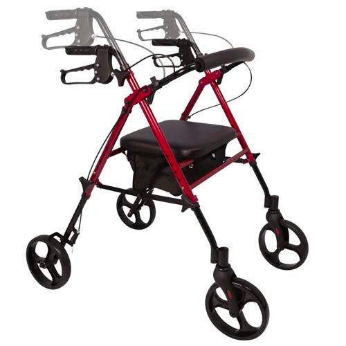 Rollator Aluminum Height Adjustable Burgundy - Best Medical Supplies Online