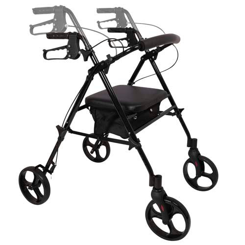 Rollator Aluminum Height Adjustable Black - Best Medical Supplies Online