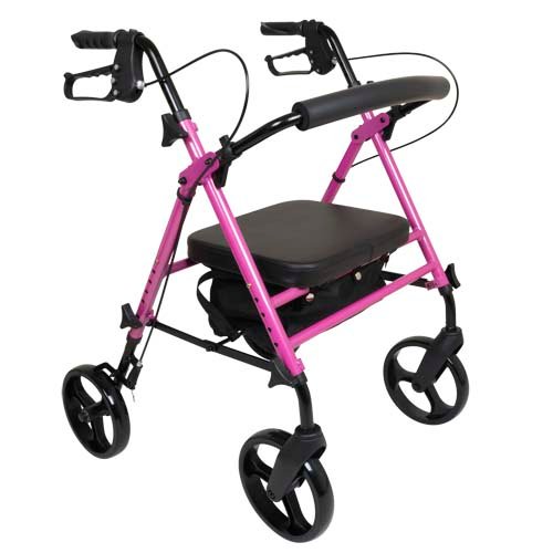 Rollator Aluminum Height Adjustable Pink - Best Medical Supplies Online