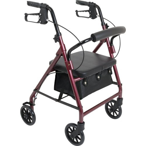 Rollator Junior Aluminum 6 Wheels Burgundy - Best Medical Supplies Online